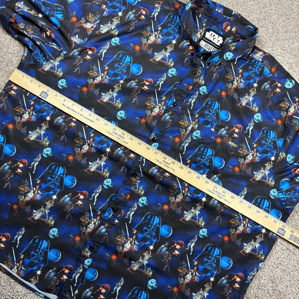 RSVLTS Star Wars The Trilogy Kunuflex Button Down Shirt Mens 4XL Character Print - Picture 5 of 9